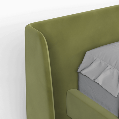 Abbey Uphlostered Bed with Structured Headboard and Refined Lines