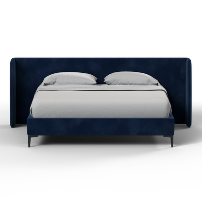 Abbey Uphlostered Bed with Structured Headboard and Refined Lines