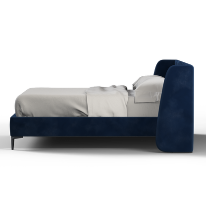 Abbey Uphlostered Bed with Structured Headboard and Refined Lines