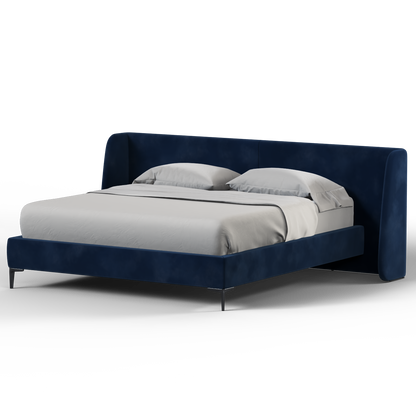 Abbey Uphlostered Bed with Structured Headboard and Refined Lines