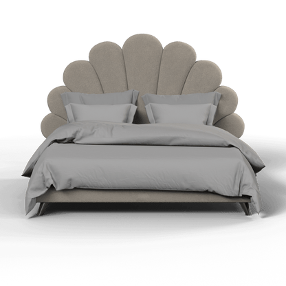 Evelina Curved Headboard Bed in Soft Upholstery