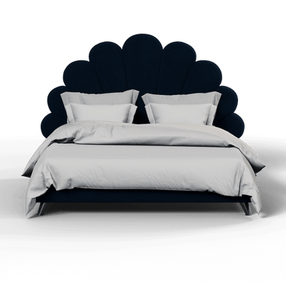 Evelina Curved Headboard Bed in Soft Upholstery