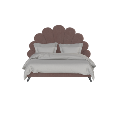 Evelina Curved Headboard Bed in Soft Upholstery
