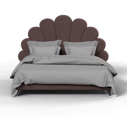 Evelina Curved Headboard Bed in Soft Upholstery