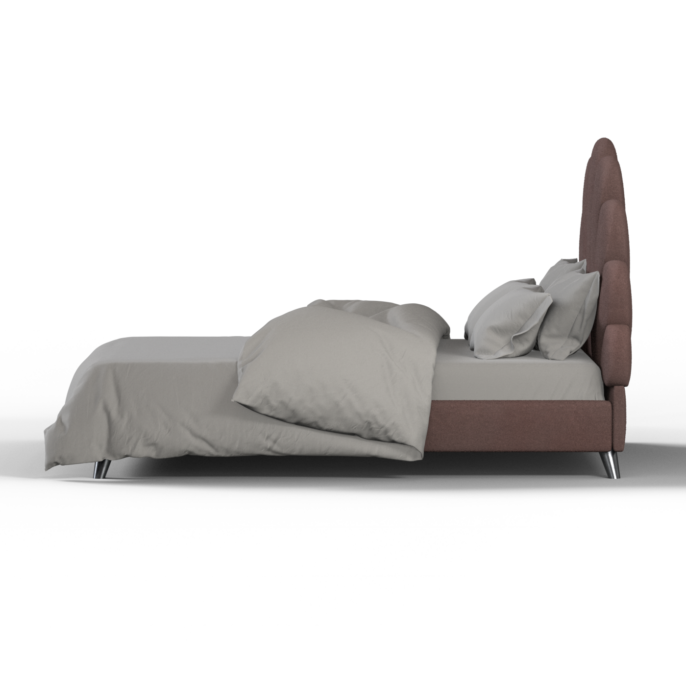Evelina Curved Headboard Bed in Soft Upholstery