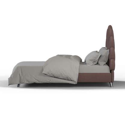 Evelina Curved Headboard Bed in Soft Upholstery