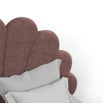 Evelina Curved Headboard Bed in Soft Upholstery