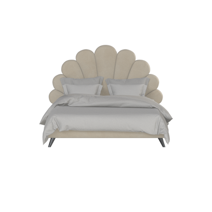 Evelina Curved Headboard Bed in Soft Upholstery