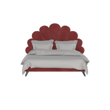 Evelina Curved Headboard Bed in Soft Upholstery