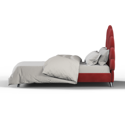Evelina Curved Headboard Bed in Soft Upholstery