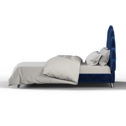 Evelina Curved Headboard Bed in Soft Upholstery