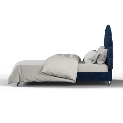 Evelina Curved Headboard Bed in Soft Upholstery
