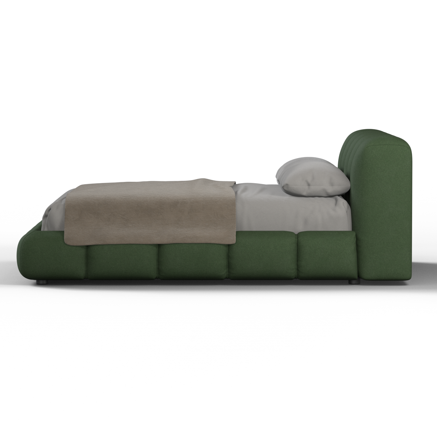 Fluffy Upholstered Bed Frame in Textured Bouclé