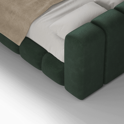 Fluffy Upholstered Bed Frame in Textured Bouclé
