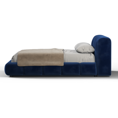 Fluffy Upholstered Bed Frame in Textured Bouclé