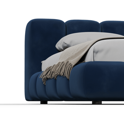 Fluffy Upholstered Bed Frame in Textured Bouclé