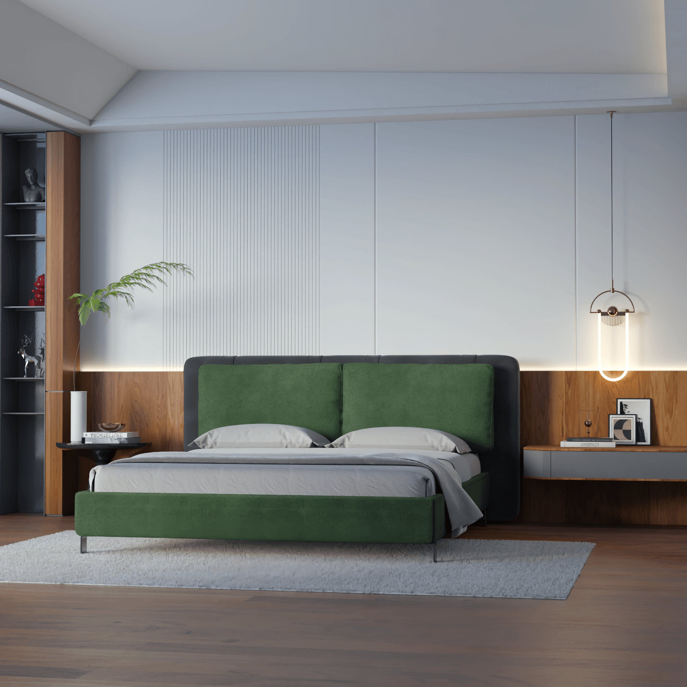 Giovanna Double Bed with Elegant Headboard