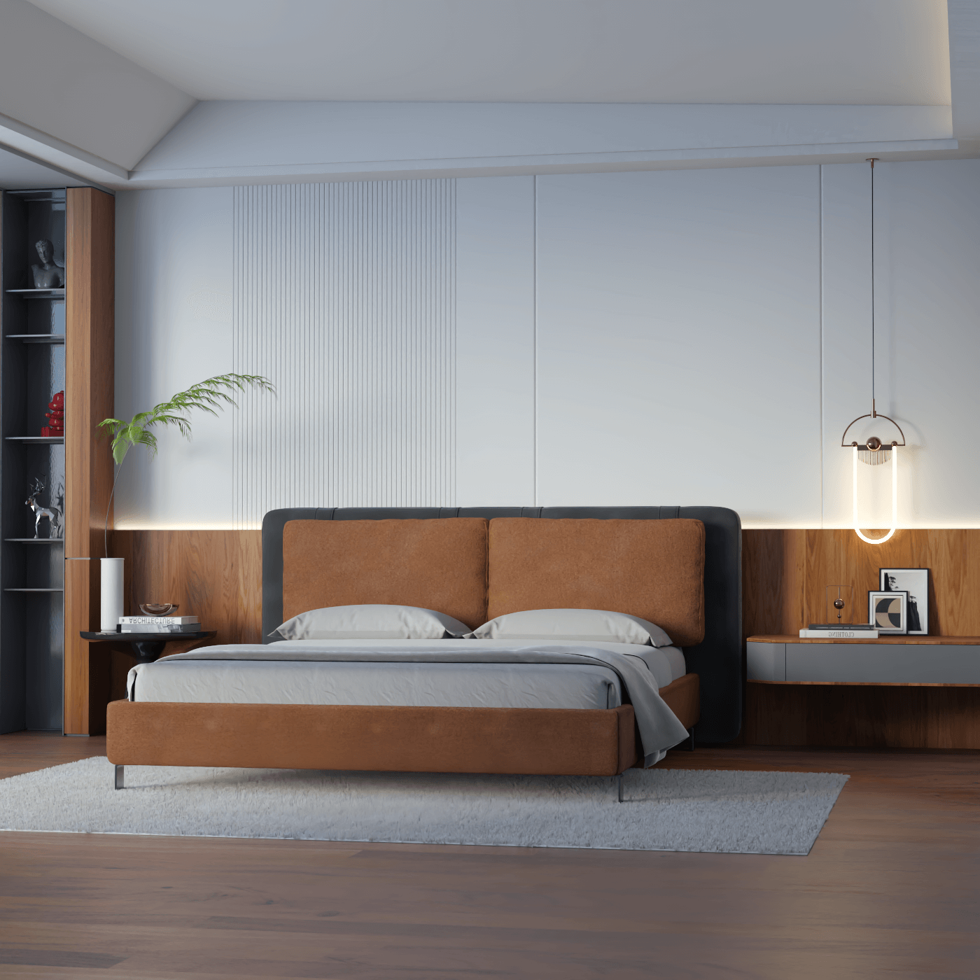 Giovanna Double Bed with Elegant Headboard