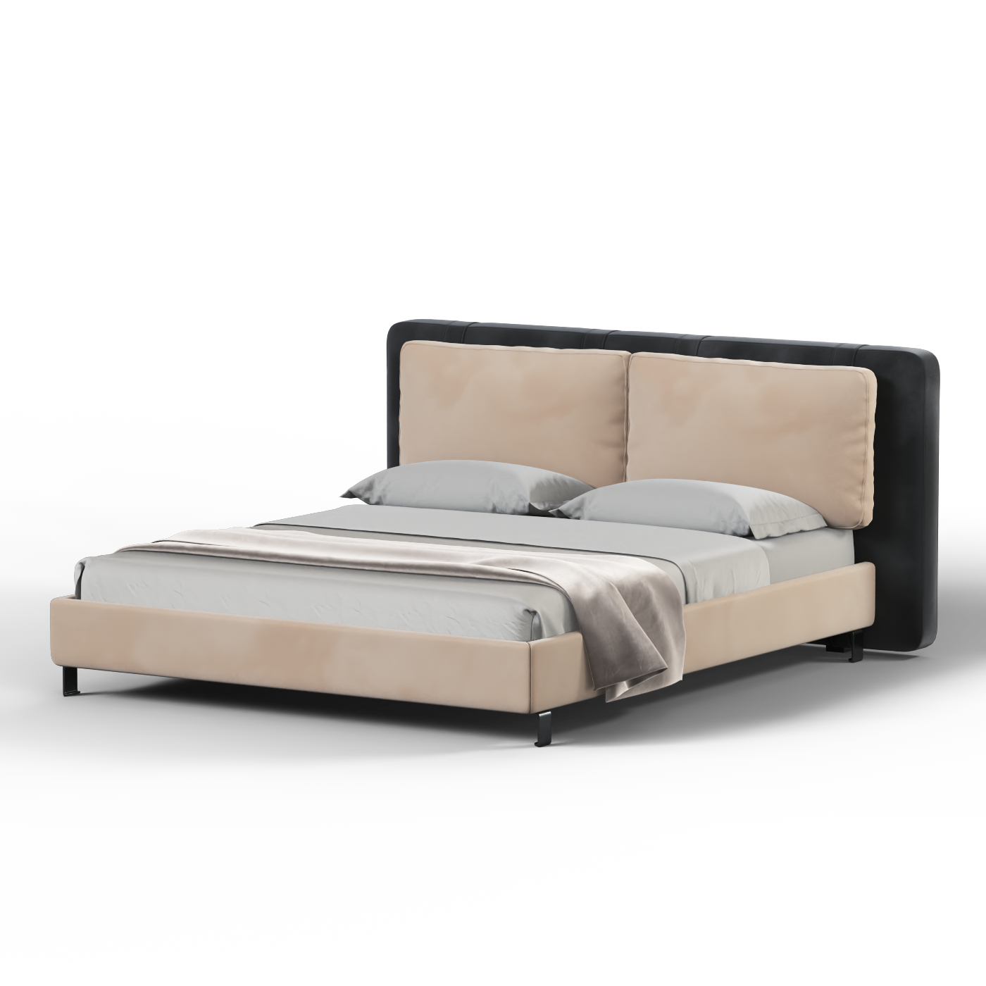 Giovanna Double Bed with Elegant Headboard