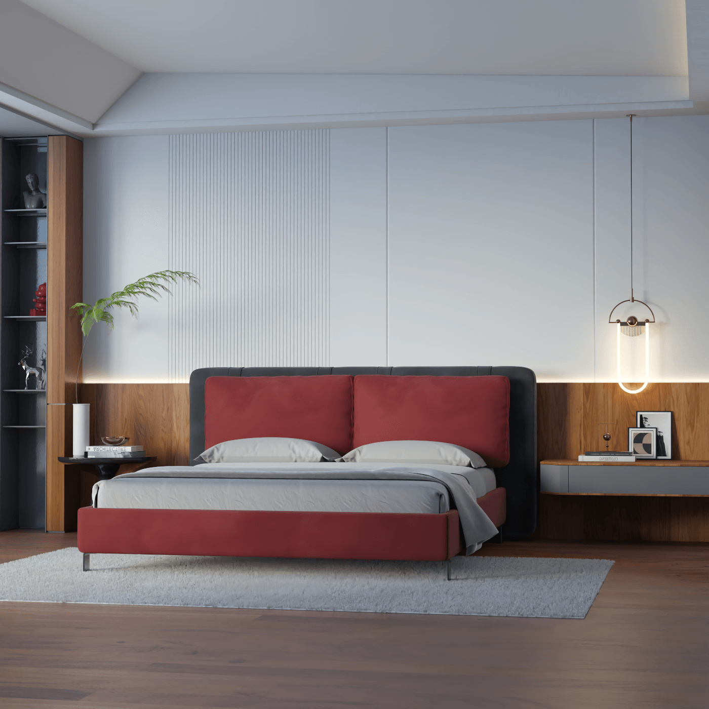 Giovanna Double Bed with Elegant Headboard