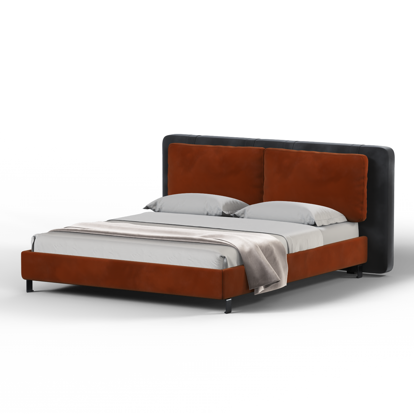 Giovanna Double Bed with Elegant Headboard