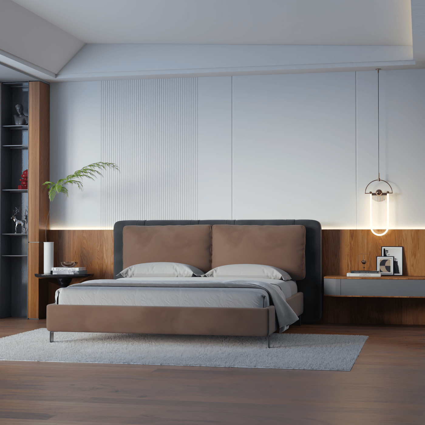 Giovanna Double Bed with Elegant Headboard