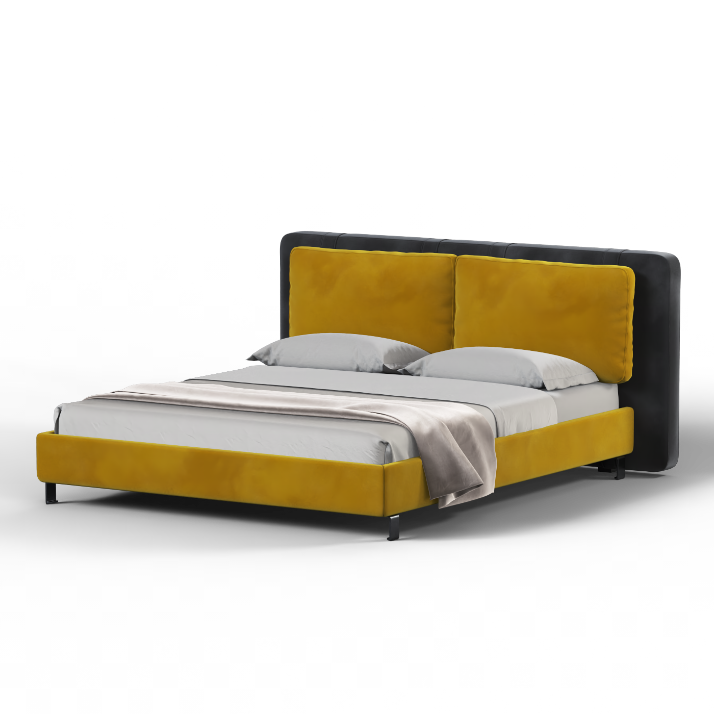 Giovanna Double Bed with Elegant Headboard