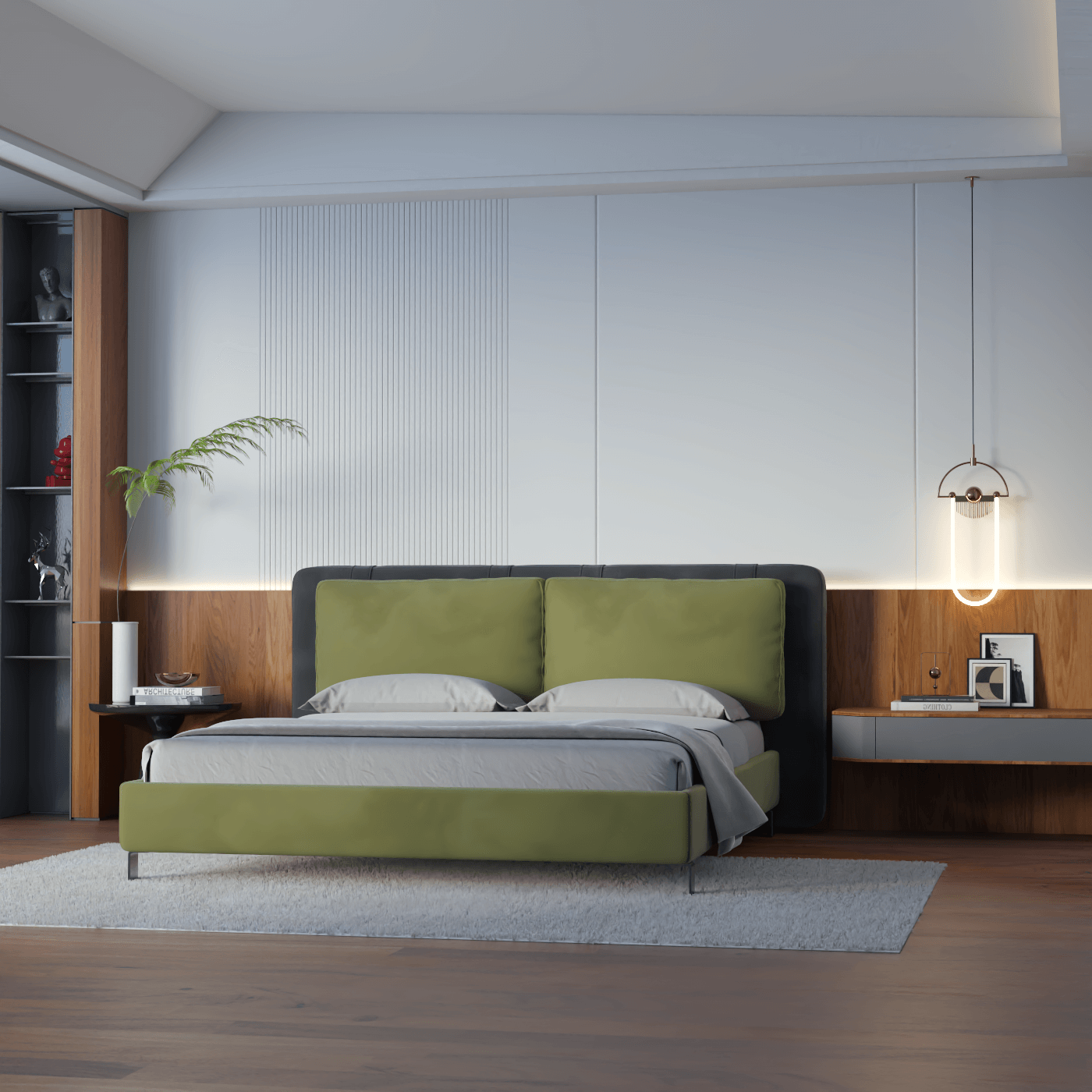 Giovanna Double Bed with Elegant Headboard