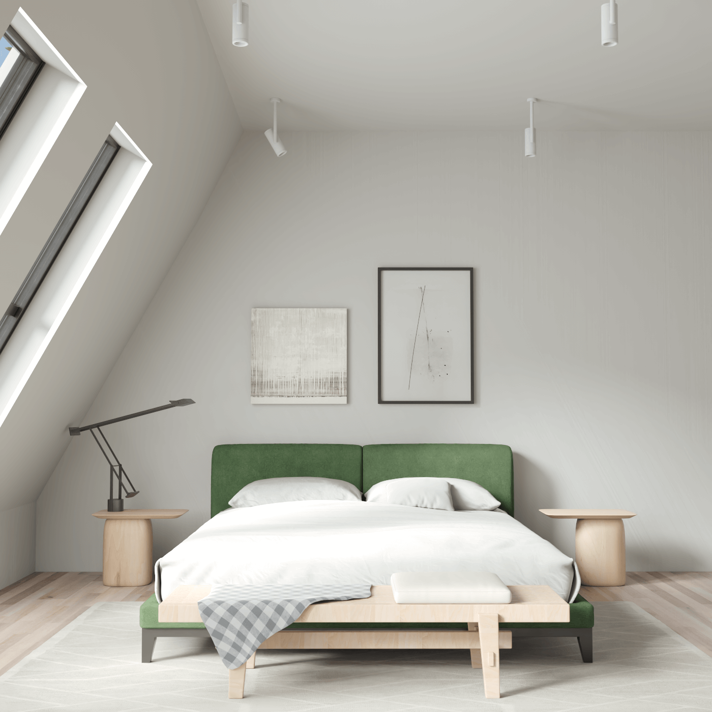 Infinity Upholstered Double Bed with Elegant Headboard