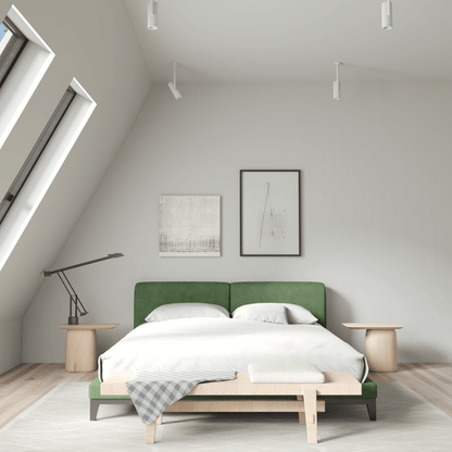 Infinity Upholstered Double Bed with Elegant Headboard