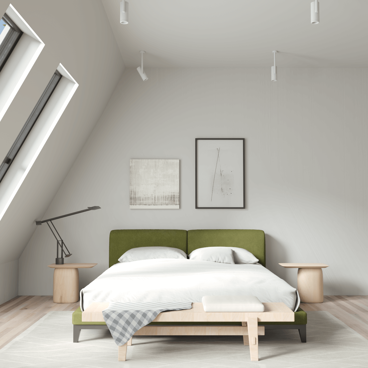 Infinity Upholstered Double Bed with Elegant Headboard