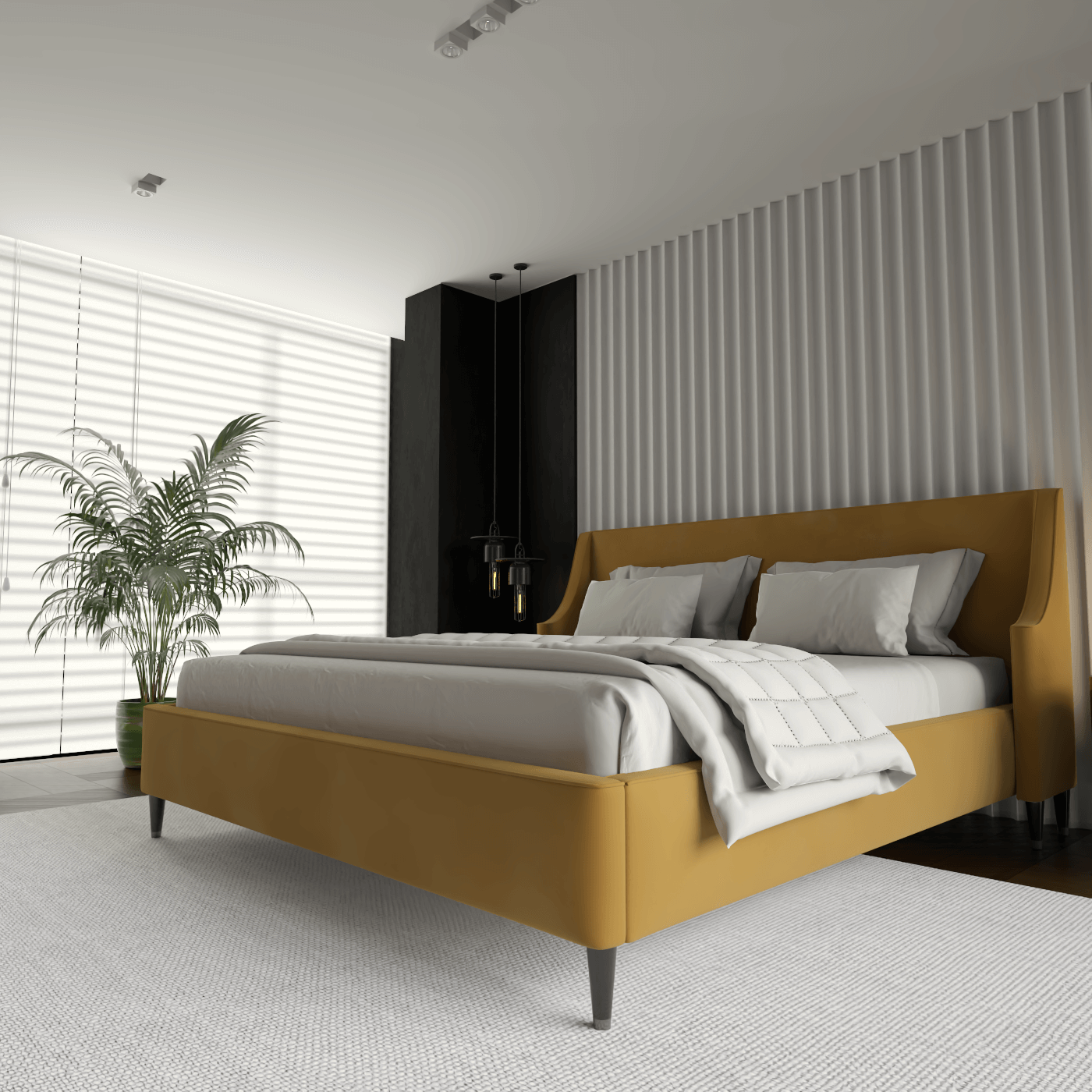 Laura Double Bed with High Headboard