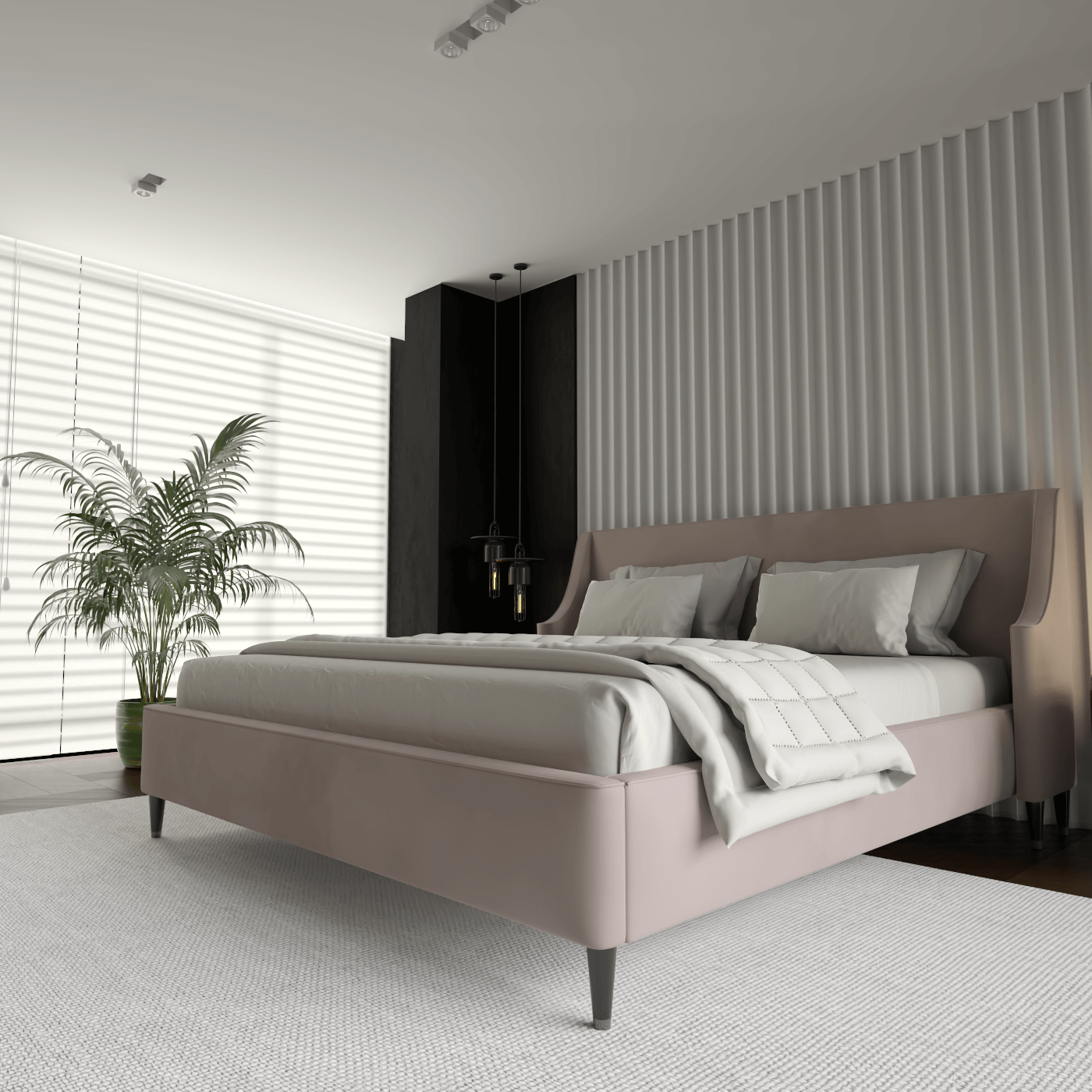 Laura Double Bed with High Headboard