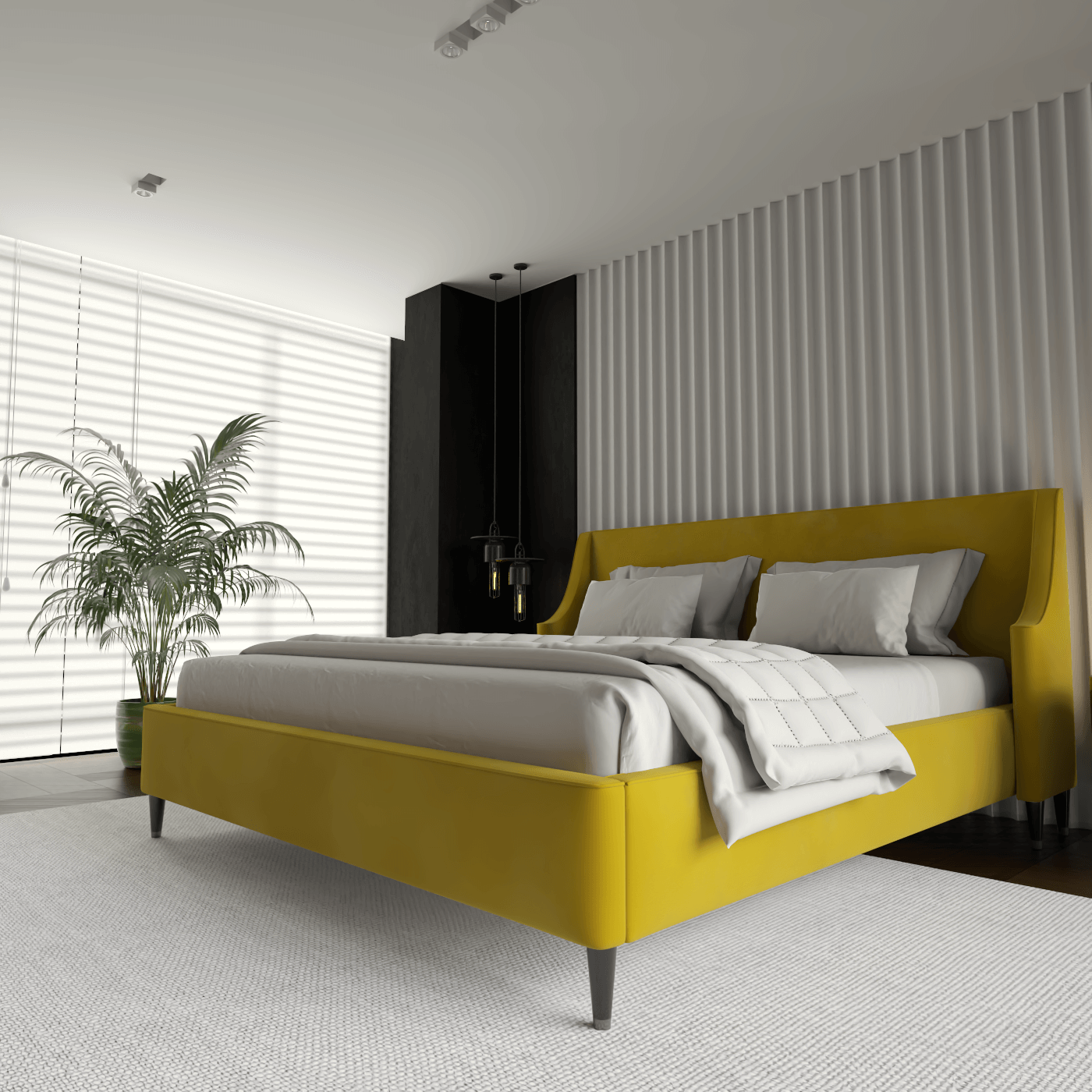 Laura Double Bed with High Headboard