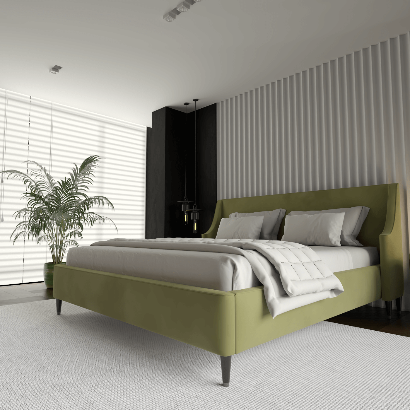 Laura Double Bed with High Headboard