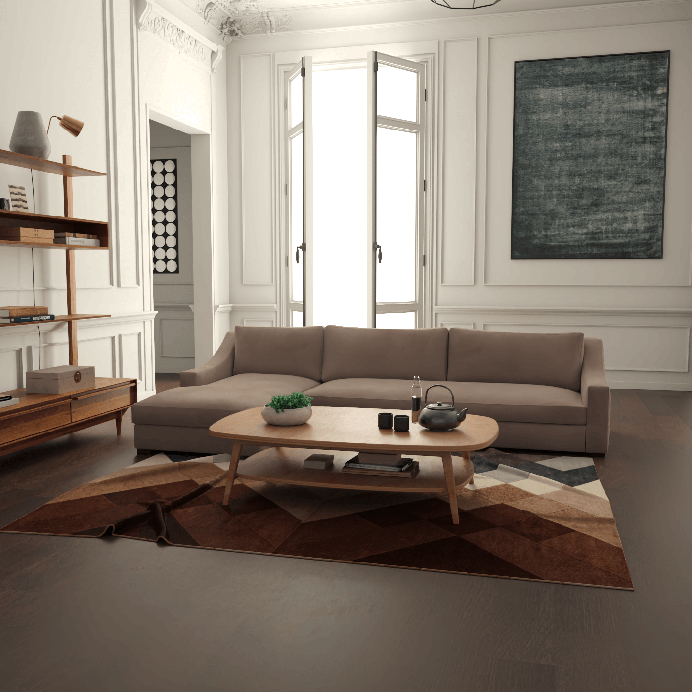 Louis Sectional Sofa — Low-Profile Modular Corner Layout