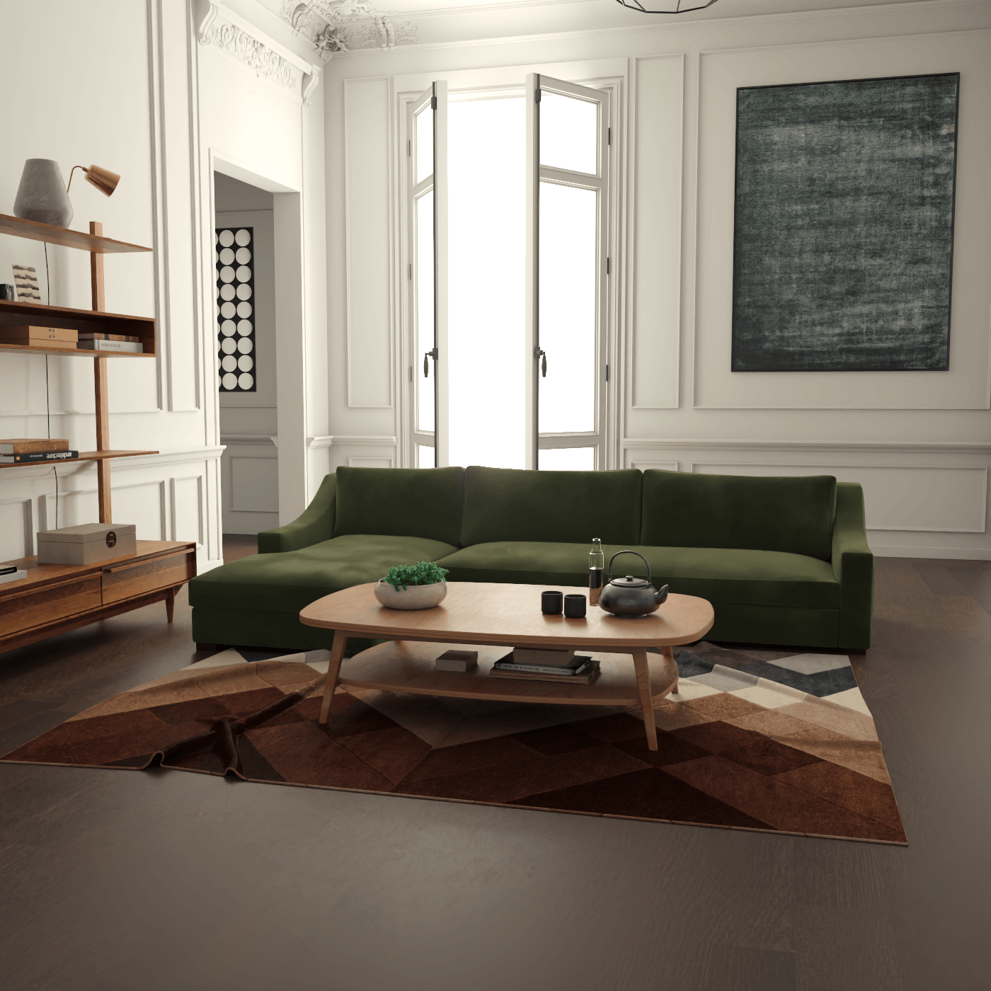 Louis Sectional Sofa — Low-Profile Modular Corner Layout