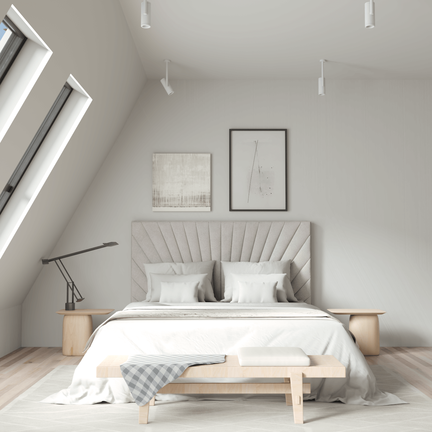 Lucia Bed With High Refined Headboard