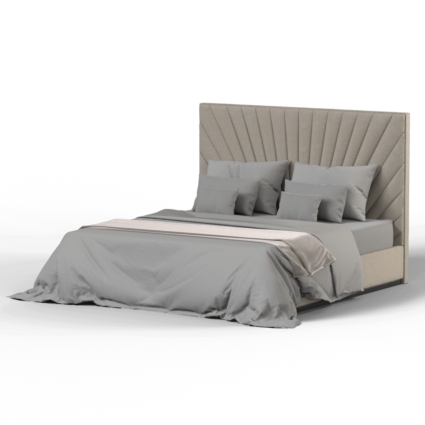 Lucia Bed With High Refined Headboard