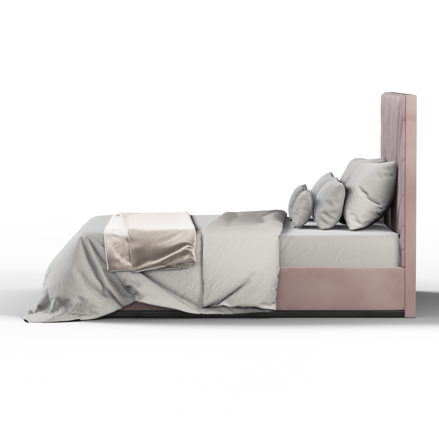 Lucia Bed With High Refined Headboard