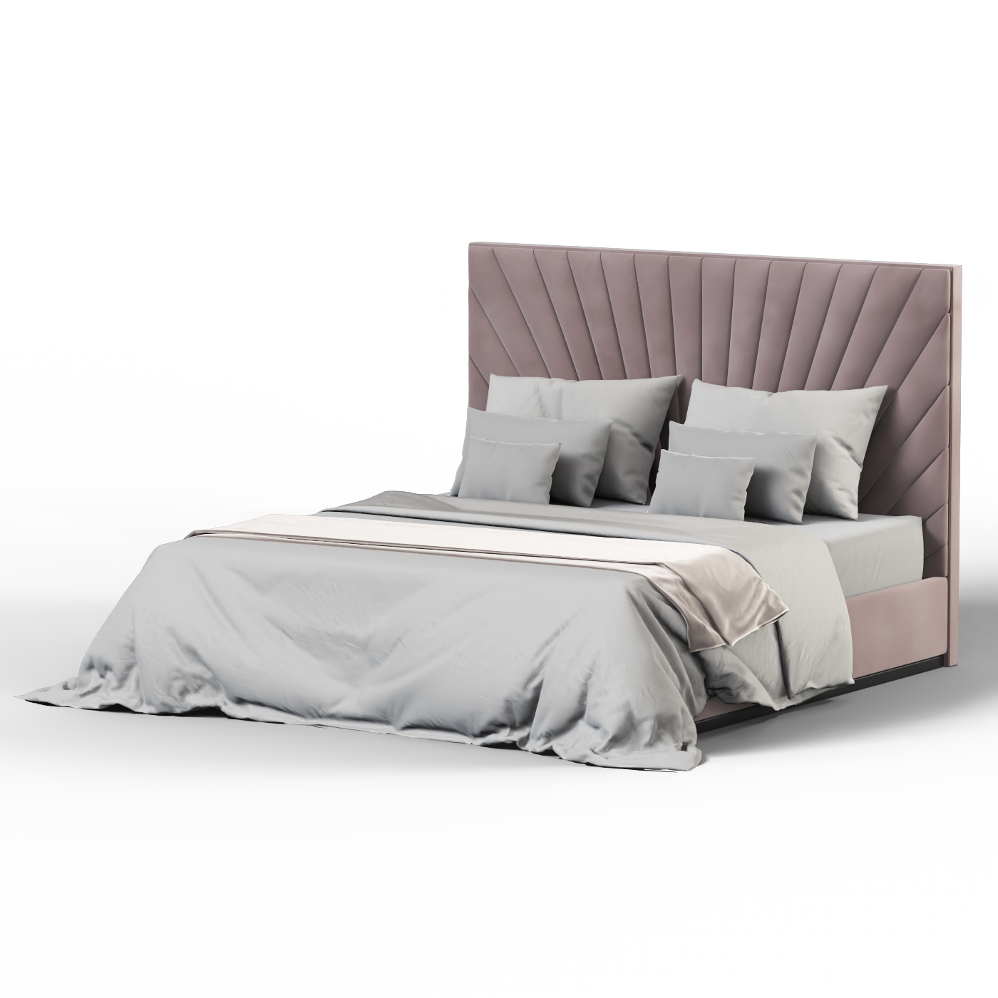 Lucia Bed With High Refined Headboard