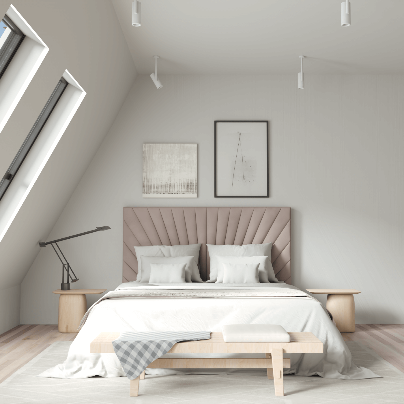 Lucia Bed With High Refined Headboard
