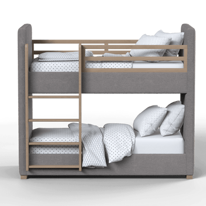 Paolo Bunk Bed with Soft Upholstery and Beechwood Accents