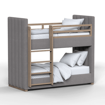 Paolo Bunk Bed with Soft Upholstery and Beechwood Accents