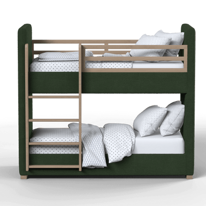 Paolo Bunk Bed with Soft Upholstery and Beechwood Accents