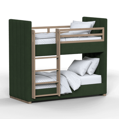 Paolo Bunk Bed with Soft Upholstery and Beechwood Accents