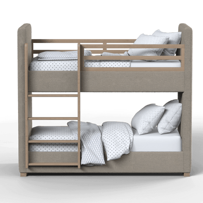 Paolo Bunk Bed with Soft Upholstery and Beechwood Accents