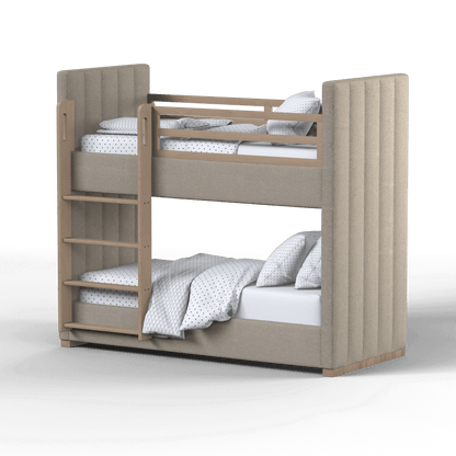 Paolo Bunk Bed with Soft Upholstery and Beechwood Accents