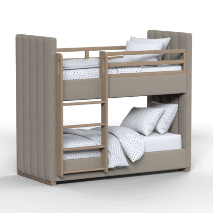 Paolo Bunk Bed with Soft Upholstery and Beechwood Accents