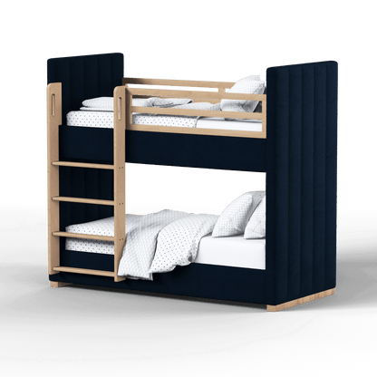 Paolo Bunk Bed with Soft Upholstery and Beechwood Accents